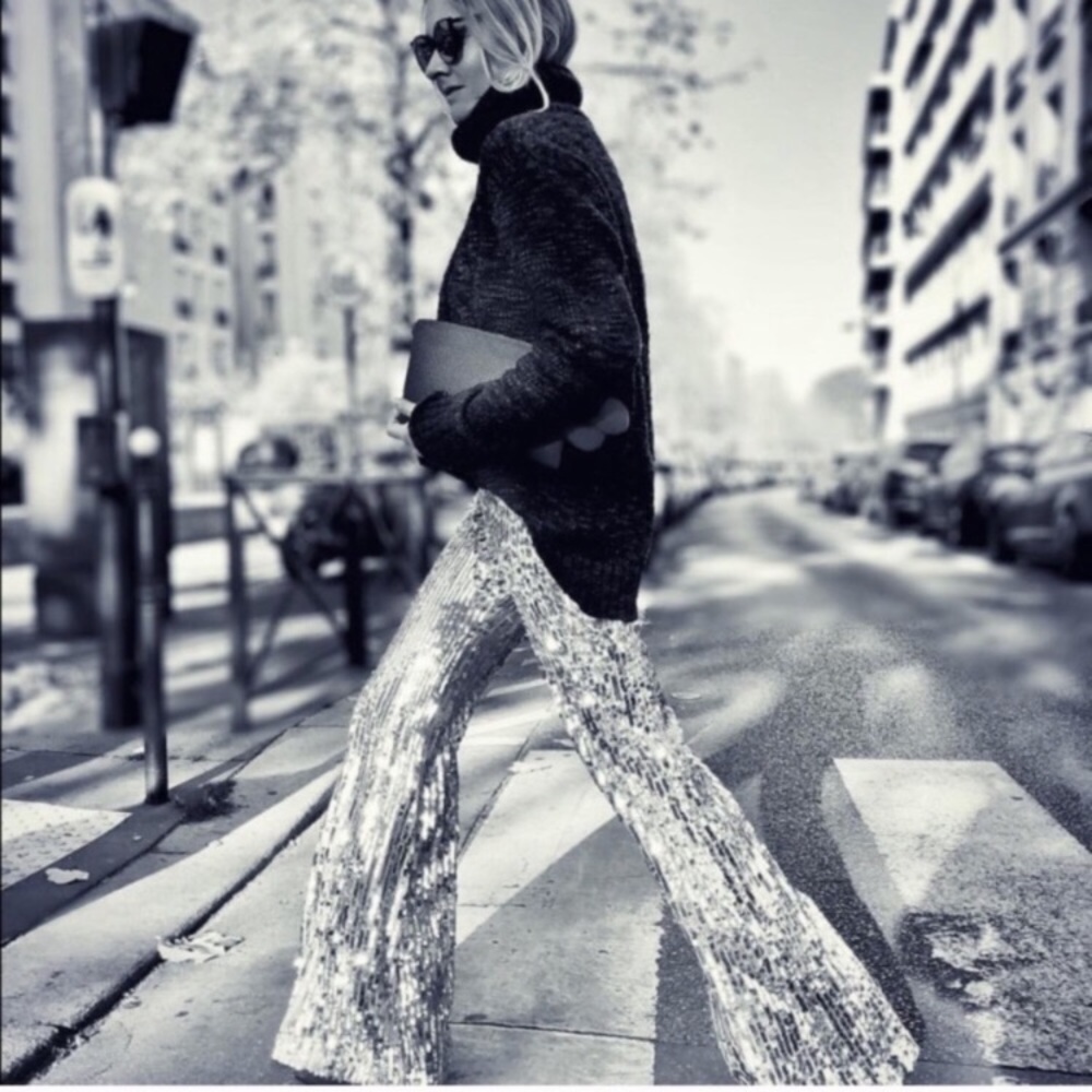 Zara blogger fav flare Sequin pants - Picture 7 of 8